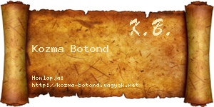 Kozma Botond névjegykártya